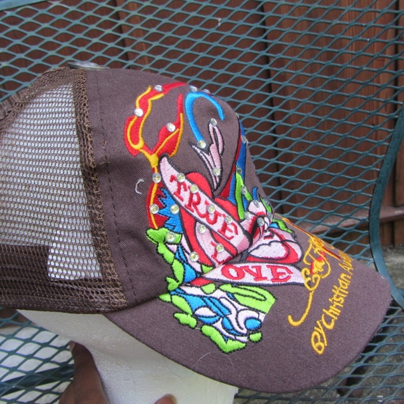 ED HARDY CHRISTIAN AUDIGIER BROWN TRUCKER HAT NWOT - Picture 6 of 8